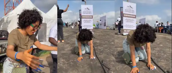 Evangelist Tonto Dikeh Sparks Reactions As She Prays On The Mountain With Church Members