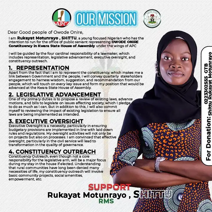 Meet 26 Year Old Female Aspirant In APC, Seeking Kwara Assembly