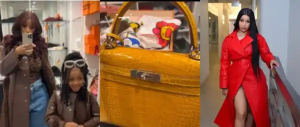 Rapper Cardi B Cries Out After Her Daughter Drew On Her $60k Birkin Bag