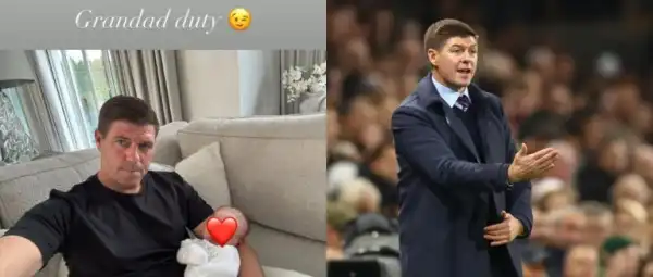 Steven Gerrard Sparks Reactions with ‘Grandad Duty’ IG Post