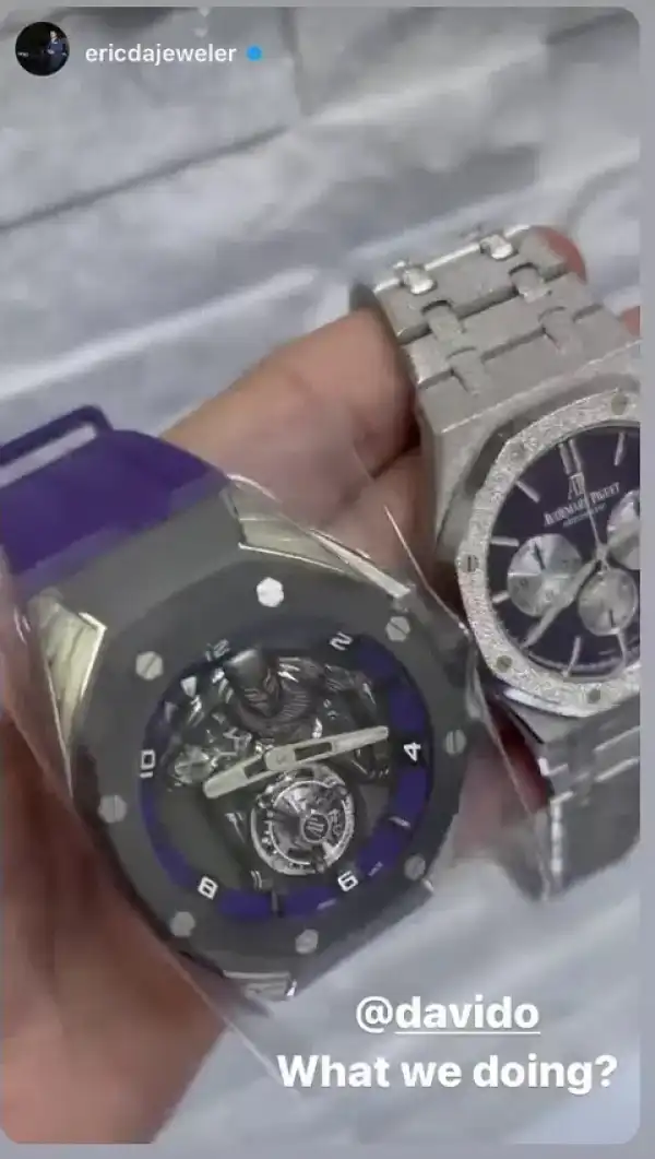 Davido Shows Off Two Wrist Watches Worth Over N200 Million He Wants to Buy (Video)
