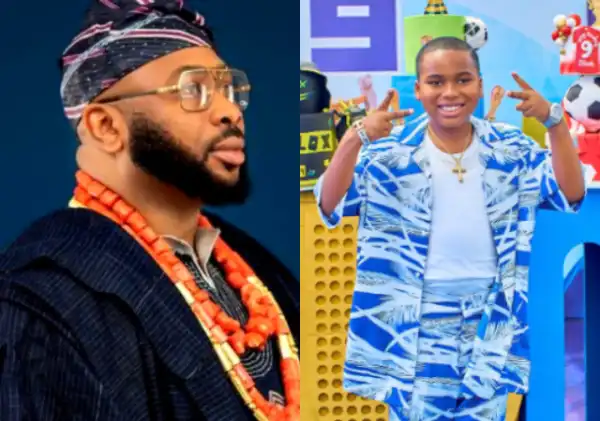 Olakunle Churchill celebrates his first son, King Andre as he clocks 9