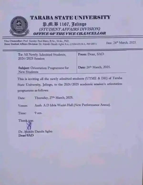 TASU orientation exercise for 2024/2025