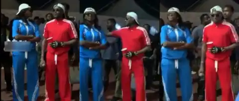 2Baba & Lover, Natasha Turn Heads in Matching Outfits at Enugu Event