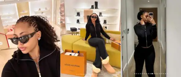 “Na Savings She Dey Chop”- Netizens React As Regina Daniels Shows Off Shopping Haul In UK