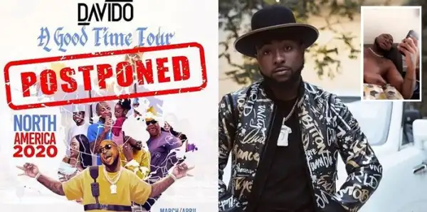 Davido cries out after postponing tour, says coronavirus is making him lose money
