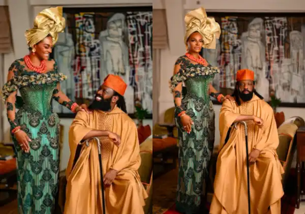 Timaya And Brooke Bailey In Traditional Outfits Spark Engagement Rumors