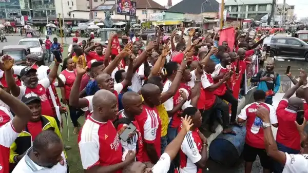 EPL: We will no longer be mocked – Arsenal fans  parade in Abia