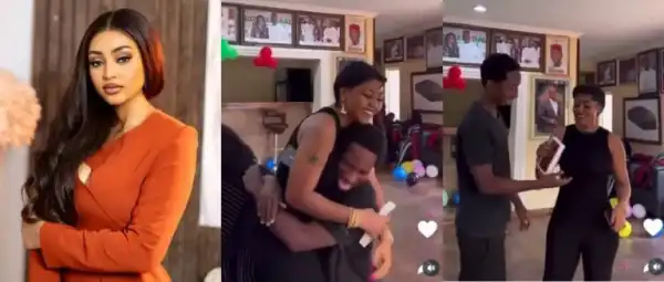Regina Daniels Surprises Stepson Amir With New Iphone Under Strict Conditions