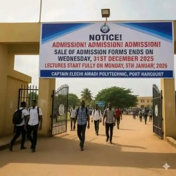 Elechi Amadi Polytechnic admission application ends Dec 31st
