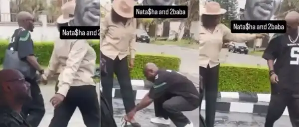 Reactions Trail Viral Clip of Natasha Commanding 2Baba to Put on Her Shoes and Hold Her Bag