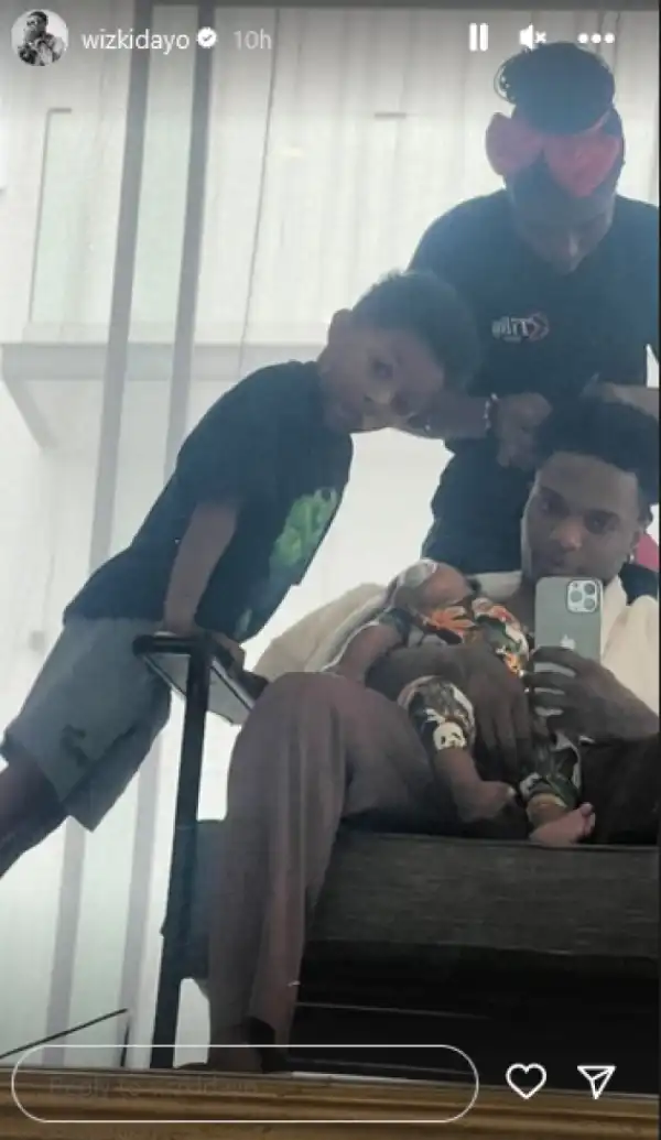 Adorable New Photo Of Wizkid And His Sons