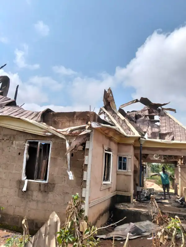 Property worth N40m destroyed by fire as physically-challenged widower, children escape death in Ebonyi