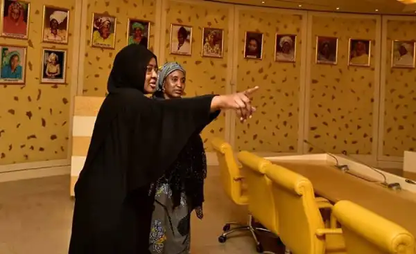 Former First Lady, Turai Yaradua Visits Aisha Buhari In Aso Rock (Photos)