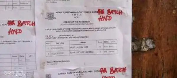 KENPOLY HND 4th Batch Admission List, 2022/2023