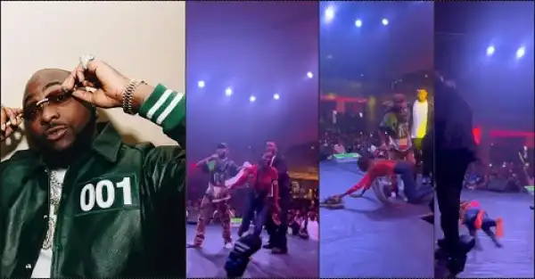 Moment Davido Brought Out Lucky Female Fan On Stage And Gave Her His Sneakers And N2Million (Video)