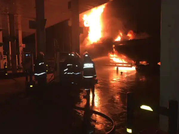 Properties worth millions of naira destroyed as fire ravages petrol station in Oyo