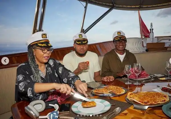 Otedola Shares Photos Of Family Aboard Luxury Yacht