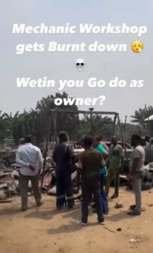 Fire Reportedly Guts Mechanic Workshop (Video)