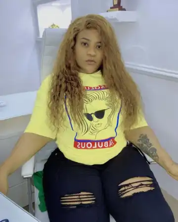 “If Loving You Is A Crime, Let EFCC Arrest Me” – Actress Nkechi Blessing flaunts her new Lover. (Photo)