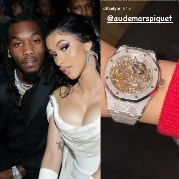 Offset Gifts CardiB $375k Audemars Piguet Watch For Valentine (Video)