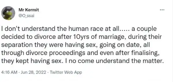 Lawyer Shares His Experience With Couple Who Continued Engaging In S3xual Intercourse During Separation And After The Divorce Process