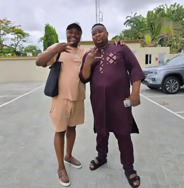 Israel DMW Writes As He Poses With Cubana Chiefpriest After He Was Granted Bail