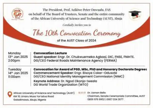 AUST announces 10th convocation Ceremony