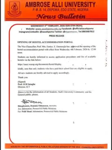 AAU opens hostel accommodation portal, 2025/2026 session
