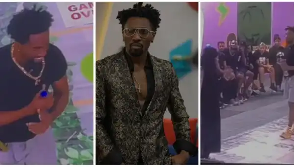 #BBNaija: Moment former HOH Peace passed the necklace to the New HOH Boma (Video)
