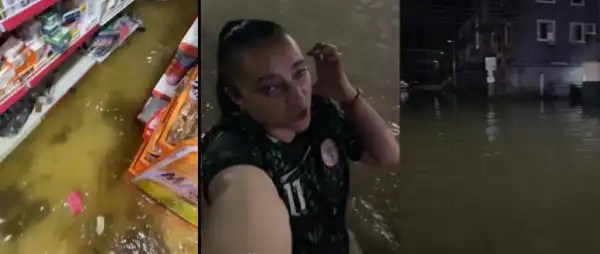 Oyibo Lady Shares Her Flood Experience While Shopping in Lekki