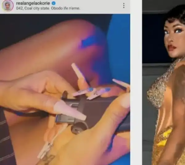 Actress Angela Okorie Shows Off Loaded Gun While Asking IG Followers How Church Was For Them (Video)
