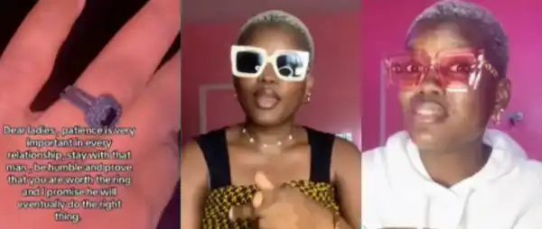 Nigerian woman celebrates as partner proposes after three kids together