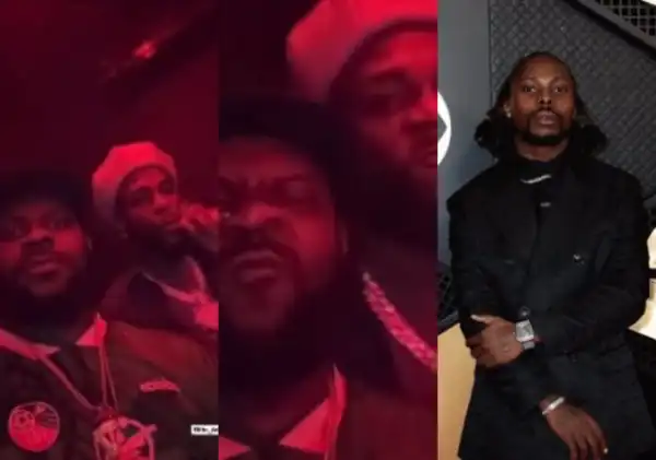 Singer Burna Boy and Odumodublvck spotted vibing to Asake’s song ‘Active’ at a nightclub
