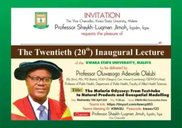 KWASU announces 20th Inaugural Lecture