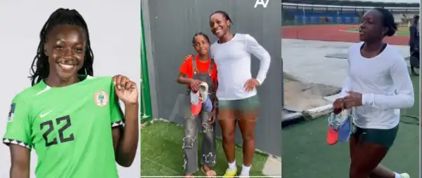 Michelle Alozie Warms Hearts As She Gives Her Boots To 9-Year-Old Fan