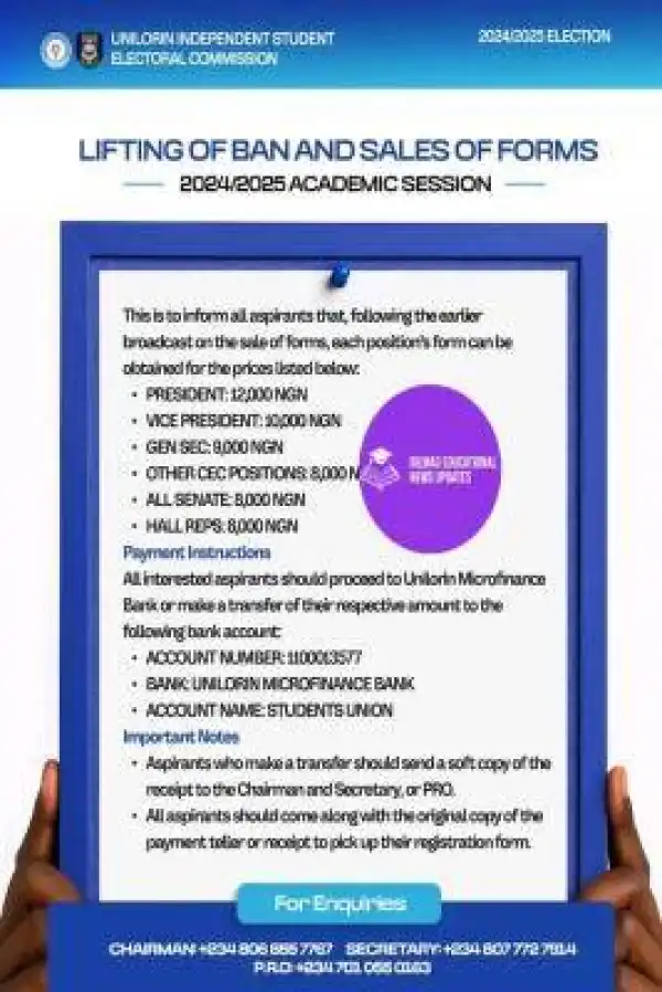 UNILORIN Electoral Commission lifts ban on Student Union elections