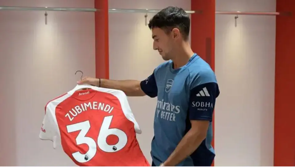 EPL: Zubimendi’s shirt number at Arsenal confirmed