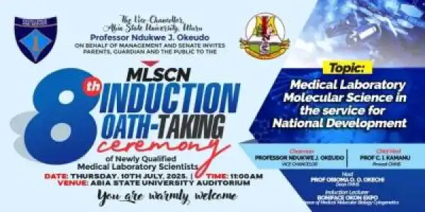ABSU 8th Induction/Oath-Taking Ceremony for Graduating Medical Lab. Scientists