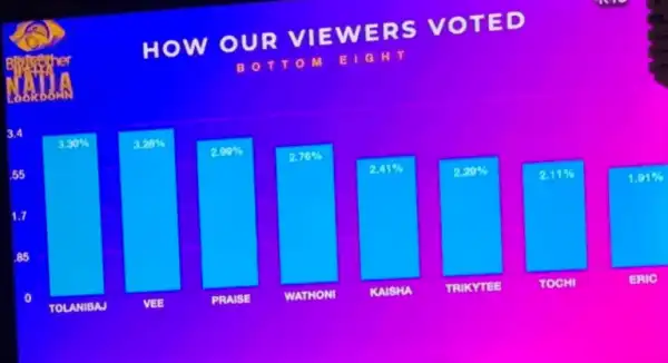 #BBNaija: Check Out How Nigerians Voted For Housemates