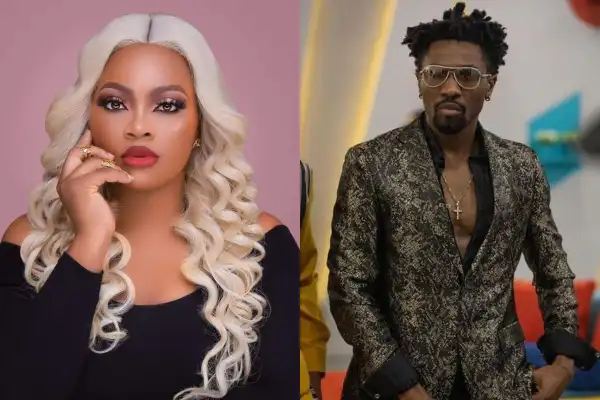 Married Tega Blushes at Boma, Calls Him Her Bestie As They Chill Together at the Airport (Video)