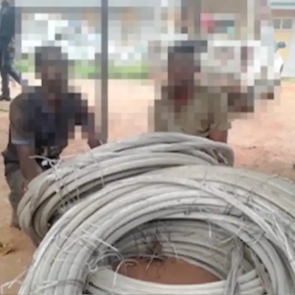 Two scavengers arrested for stealing aluminum cables in Ogun