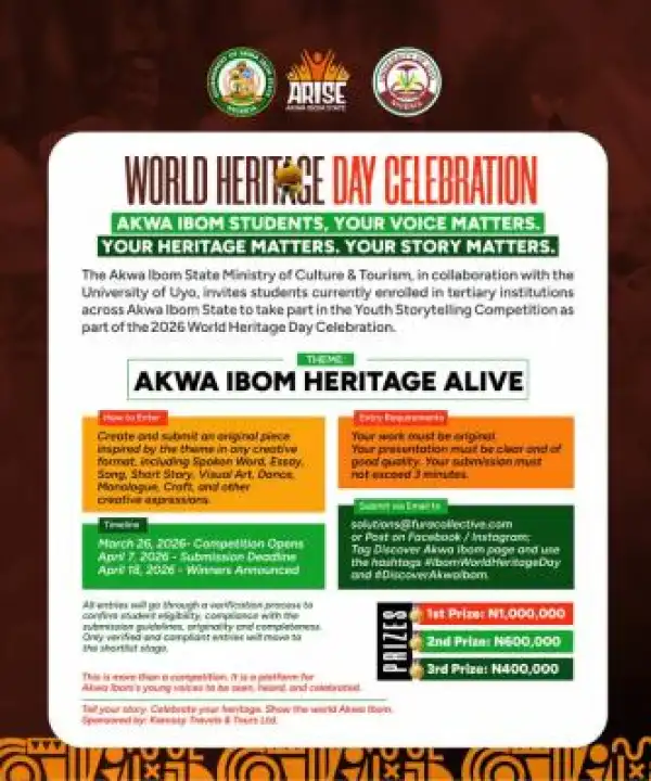 Akwa Ibom State Ministry of Culture & Tourism Competition for tertiary institutions
