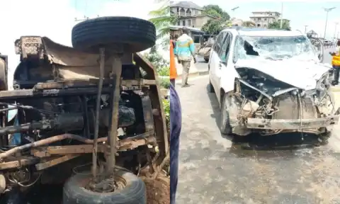 Accident claims life in Umuahia as truck, bus collide