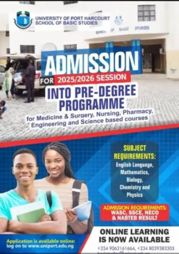 UNIPORT releases Pre-Degree Admission form, 2025/2026
