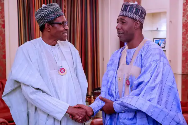 President Buhari holds late night meetings with Governor Zulum and Tinubu