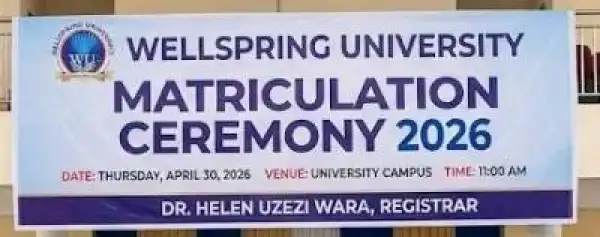 Wellspring University announces 2025/26 Matriculation Ceremony