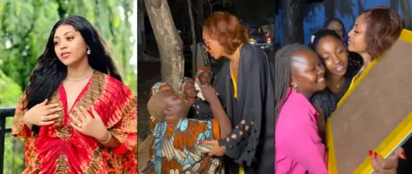 Regina Daniels Touched As Group Of Women Pray For Her, Shows Gratitude With Cash Gifts
