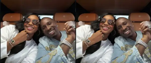 “I’m My Husband’s Handbag”- Priscilla Ojo Shares Loved-Up Photos With Juma Jux