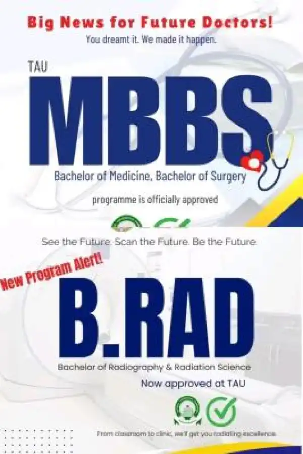Thomas Adewumi University gets NUC accreditation for MBBS & Radiography Programme